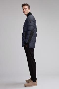 Chamarras Canada Goose Hombre Mexico - Harbord Chaqueta De Plumas Black Label Azul Marino KH5039621